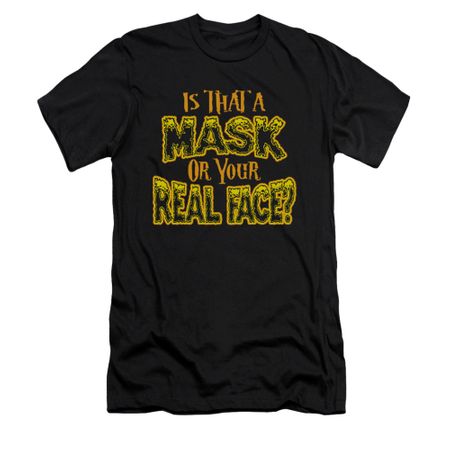 Halloween Shirt Slim Fit Mask Black T-Shirt