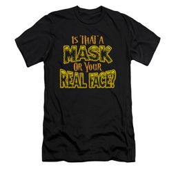 Halloween Shirt Slim Fit Mask Black T-Shirt