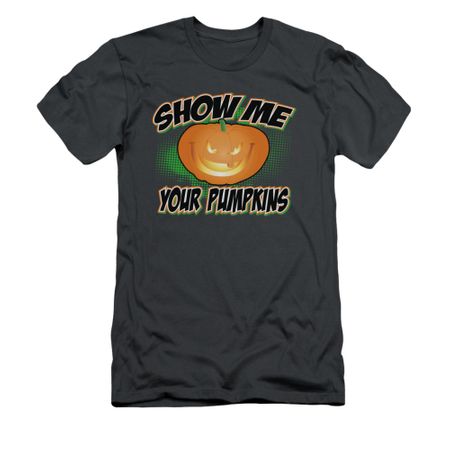 Halloween Shirt Slim Fit Show Me Charcoal T-Shirt