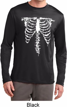 Halloween Skeleton Mens Dry Wicking Long Sleeve Shirt