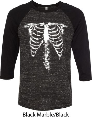 Halloween Skeleton Mens Raglan Shirt