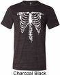 Halloween Skeleton Mens Tri Blend Crewneck Shirt