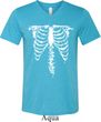 Halloween Skeleton Mens Tri Blend V-neck Shirt