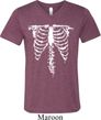 Halloween Skeleton Mens Tri Blend V-neck Shirt