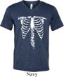 Halloween Skeleton Mens Tri Blend V-neck Shirt