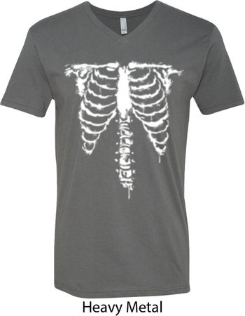 Halloween Skeleton Mens V-Neck Shirt