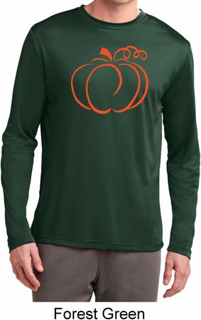 Halloween Tee Pumpkin Sketch Dry Wicking Long Sleeve