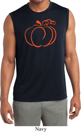 Halloween Tee Pumpkin Sketch Dry Wicking Sleeveless Shirt