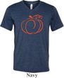Halloween Tee Pumpkin Sketch Tri Blend V-neck