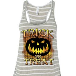 Halloween Trick or Treat Ladies Flowy Racerback Tanktop