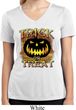 Halloween Trick or Treat Ladies Moisture Wicking V-neck Shirt