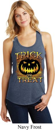 Halloween Trick or Treat Ladies Racerback Tank Top