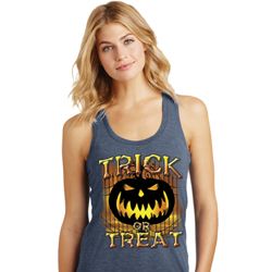 Halloween Trick or Treat Ladies Racerback Tank Top
