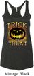 Halloween Trick or Treat Ladies Tri Blend Racerback Tank Top