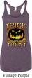 Halloween Trick or Treat Ladies Tri Blend Racerback Tank Top