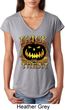 Halloween Trick or Treat Ladies Tri Blend V-Neck Shirt