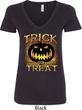 Halloween Trick or Treat Ladies V-Neck Shirt