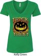 Halloween Trick or Treat Ladies V-Neck Shirt