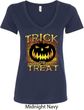 Halloween Trick or Treat Ladies V-Neck Shirt