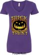 Halloween Trick or Treat Ladies V-Neck Shirt