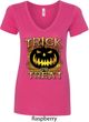 Halloween Trick or Treat Ladies V-Neck Shirt