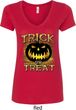 Halloween Trick or Treat Ladies V-Neck Shirt