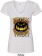 Halloween Trick or Treat Ladies V-Neck Shirt
