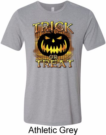 Halloween Trick or Treat Mens Tri Blend Crewneck Shirt