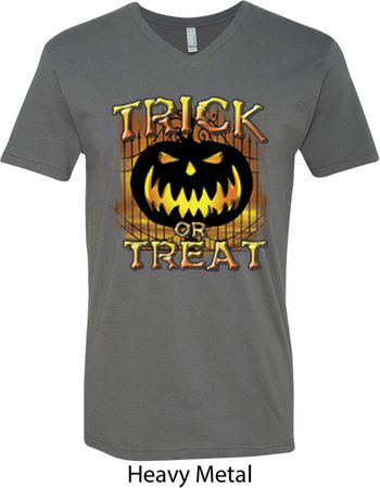 Halloween Trick or Treat Mens V-Neck Shirt