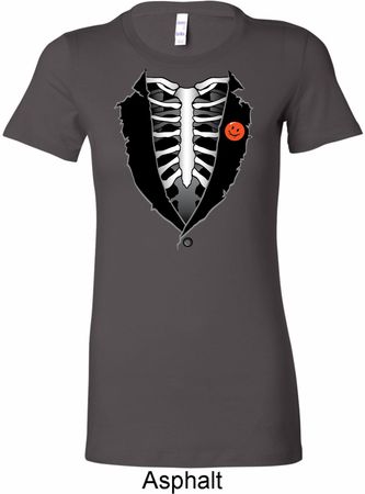 Halloween Tuxedo Ladies Longer Length Shirt