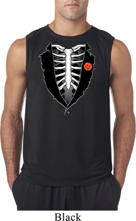 Halloween Tuxedo Mens Sleeveless Shirt