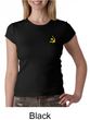 Hammer and Sickle Ladies Crewneck Shirt Yellow Logo Pocket Print