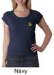 Hammer and Sickle Ladies Scoop Neck Shirt Yellow Logo Pocket Print