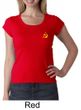 Hammer and Sickle Ladies Scoop Neck Shirt Yellow Logo Pocket Print