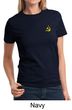 Hammer and Sickle Ladies T-shirt Yellow Logo Pocket Print