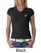 Hammer and Sickle Shirt Ladies V-Neck Yellow Logo Pocket Print