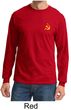 Hammer and Sickle Shirt Yellow Logo Pocket Print Long Sleeve Shirt