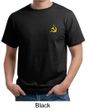 Hammer and Sickle Shirt Yellow Logo Pocket Print Organic Tee