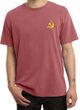 Hammer and Sickle Shirt Yellow Logo Pocket Print Pigment Dyed Tee