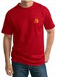 Hammer and Sickle Shirt Yellow Logo Pocket Print Tall Tee