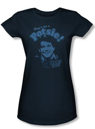 Happy Days Juniors Shirt Don't be a Potsie Navy Tee Shirt