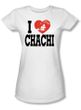 Happy Days Juniors T-shirt I Love Chachi Girly White Tee