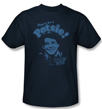 Happy Days Kids T-shirt  - Don't be a Potsy Youth Navy Blue Tee