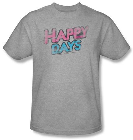 Happy Days T-shirt - Distressed Adult Athletic Heather Shirt