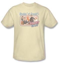 Happy Days T-shirt - Rockin' at Arnolds Adult Cream Tee