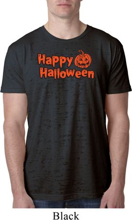 Happy Halloween with Pumpkin Burnout Shirt