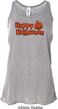 Happy Halloween with Pumpkin Ladies Flowy Racerback