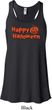 Happy Halloween with Pumpkin Ladies Flowy Racerback
