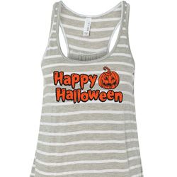 Happy Halloween with Pumpkin Ladies Flowy Racerback Happy Halloween with Pumpkin Ladies Flowy Racerback