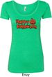 Happy Halloween with Pumpkin Ladies Scoop Neck